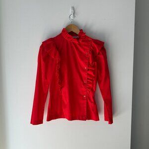 Carlo Bellini Vibrant Red Victorian Top